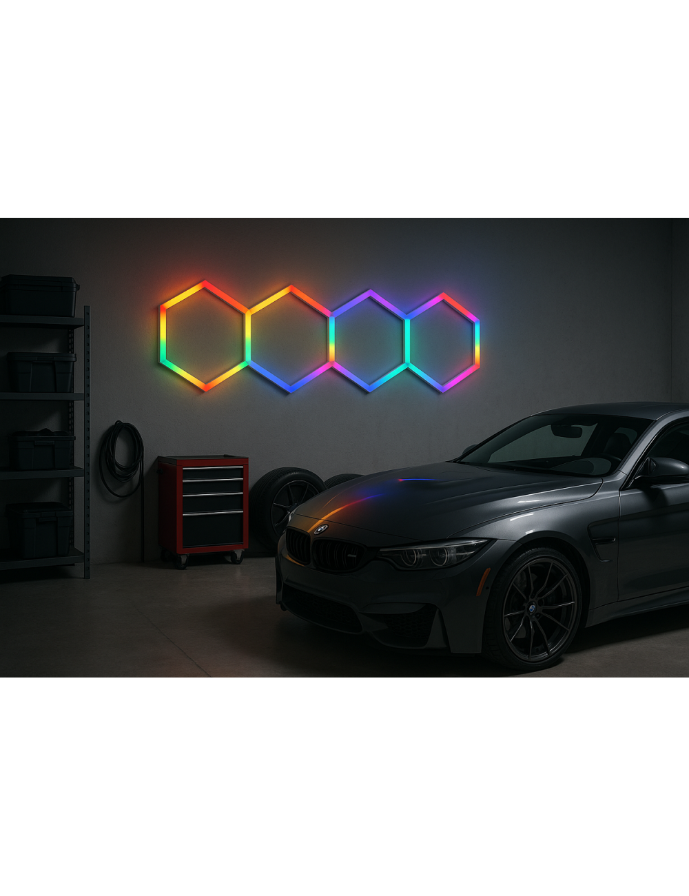 Eclairage LED multi-couleurs RGB Hexagonal - Universel