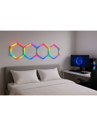 Eclairage LED multi-couleurs RGB Hexagonal - Universel