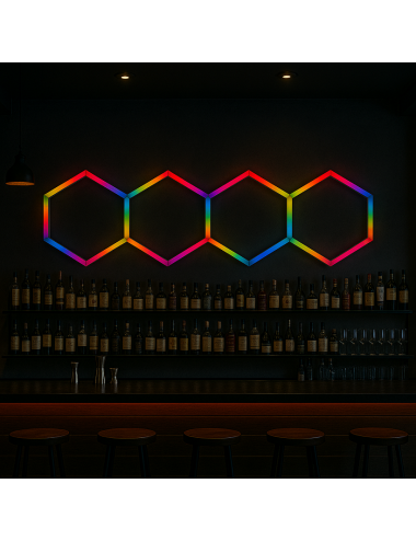 Eclairage LED multi-couleurs RGB Hexagonal - Universel