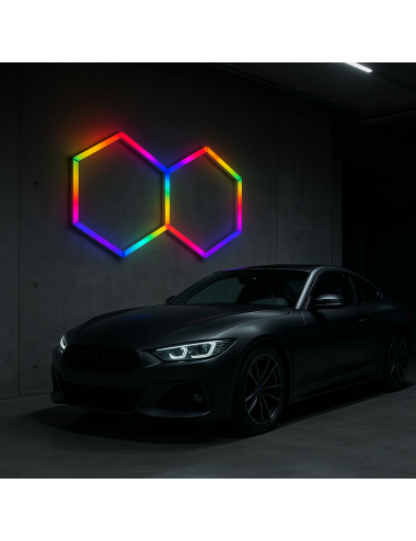 Eclairage LED multi-couleurs RGB Hexagonal - Universel