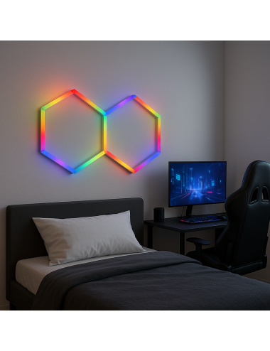 Eclairage LED multi-couleurs RGB Hexagonal - Universel